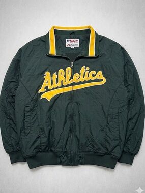 Vintage 90s Oakland A’s Majestic Authentic On-Field Dugout Jacket XXL